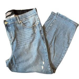 Like New!  Torrid Light Blue Bombshell Straight Jeans - Slightly Distressed